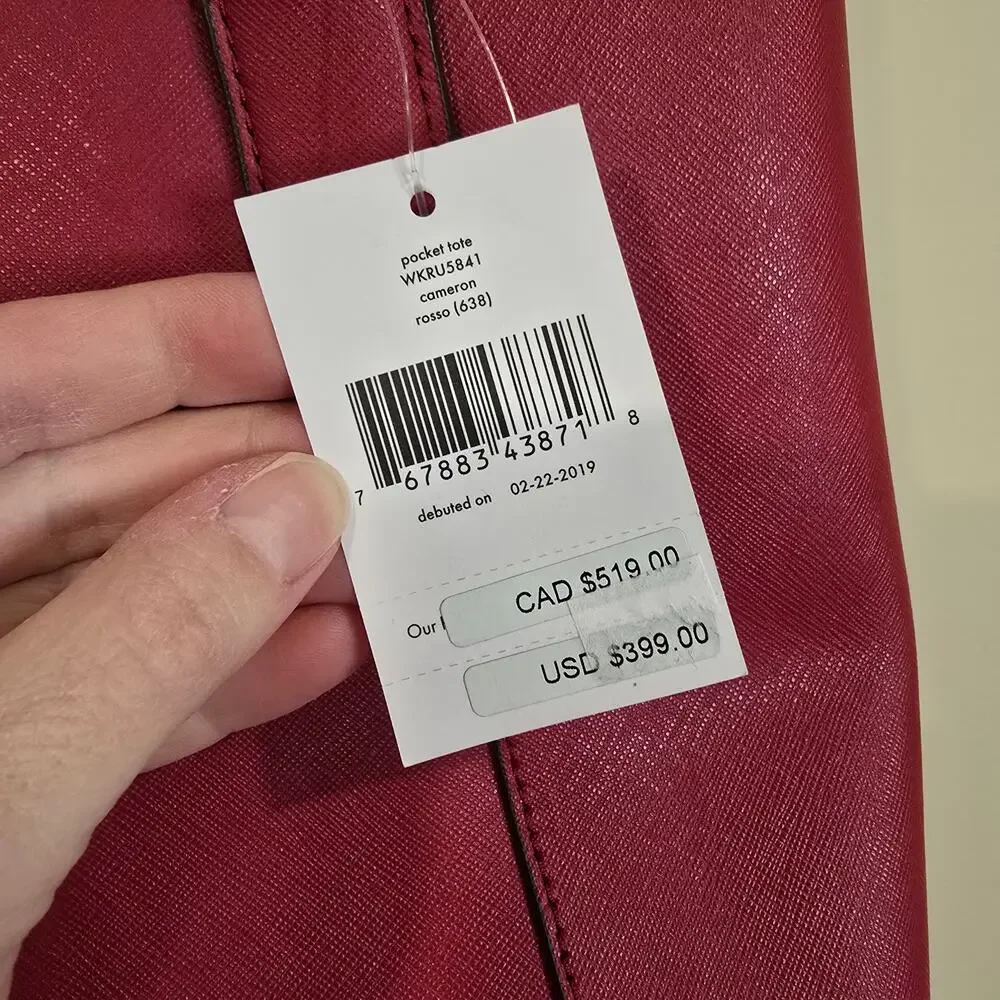 NEW NWT Kate Spade Red Leather Cameron Pocket Tote